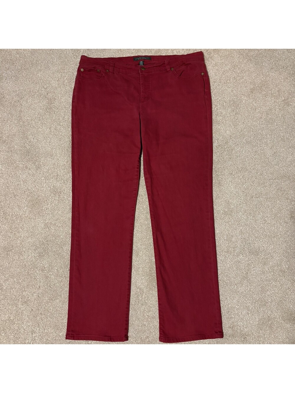 LRL Ralph Lauren Jeans Womens 16W Modern Fit Straight Leg Red Denim Jeans 36x30